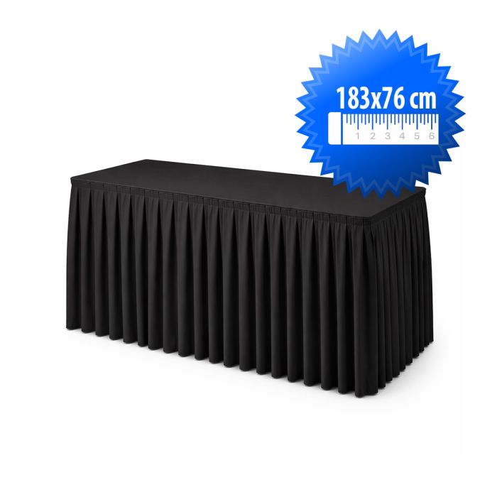 Buffettafel rok zwart – 183 × 76 cm
